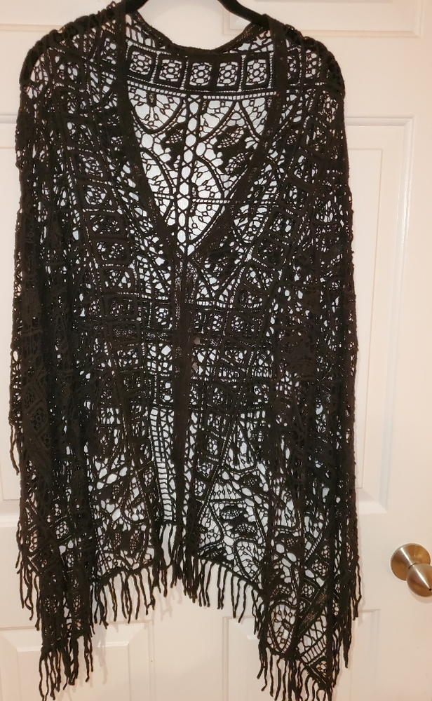 Soft Surroundings Black Crochet Topper - One Size